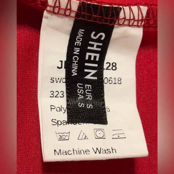 SHEIN V-Neck Body wrap Asymmetrical Dress Sz Small Red. - Picture 4 of 12